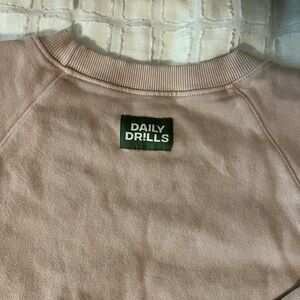Daily Drills Tan Reversible Cropped Crewneck